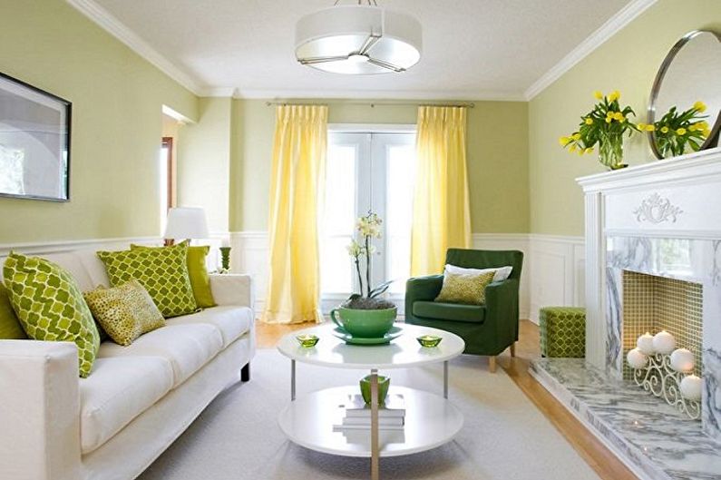 Design av litet vardagsrum - färger