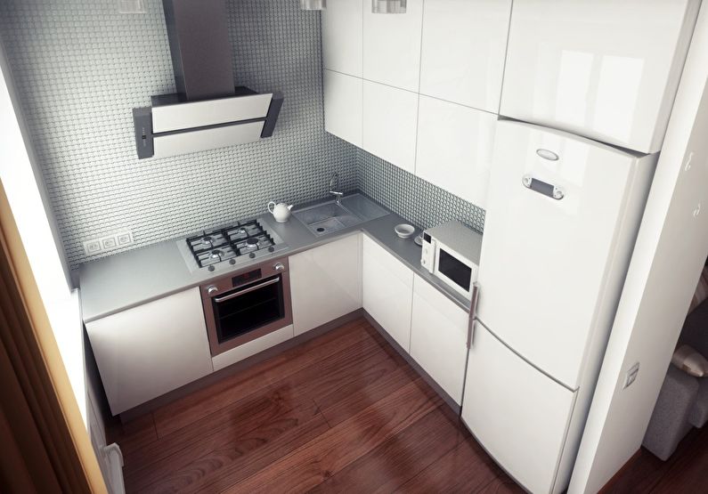 Ideias de colocação de refrigeradores - design de cozinha pequena