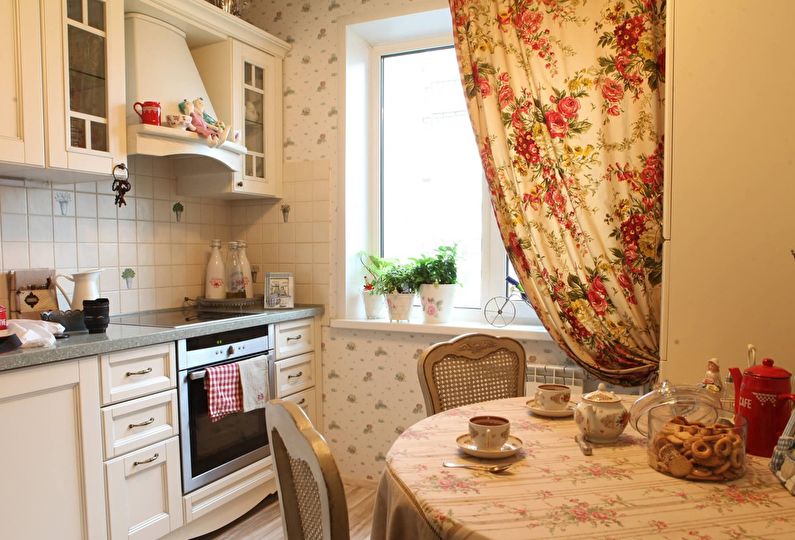 Malá kuchyňa v štýle Provence - interiérový dizajn