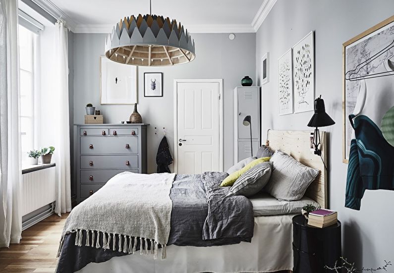 Skandinavisk stil litet sovrum design - foto