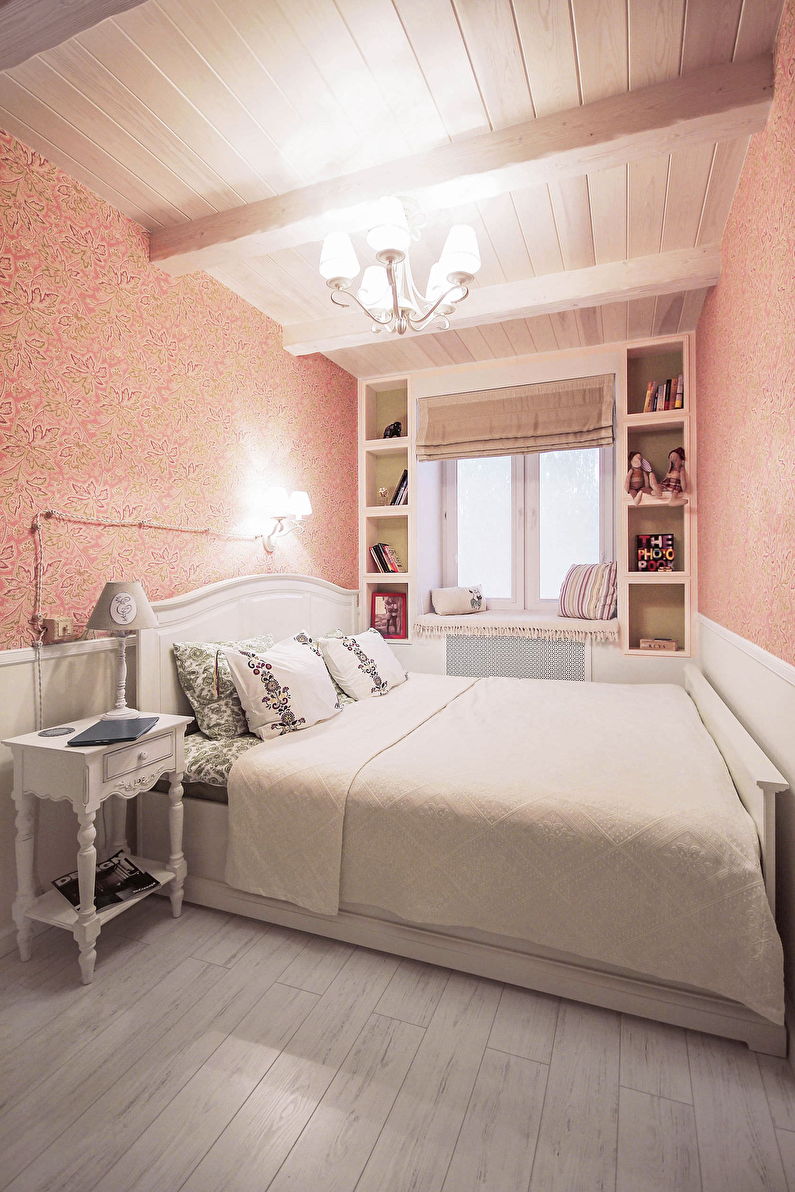 Diseño de un dormitorio pequeño de 5-6 metros cuadrados. - Foto