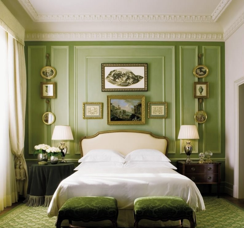 Design av ett litet sovrum i klassisk stil - foto