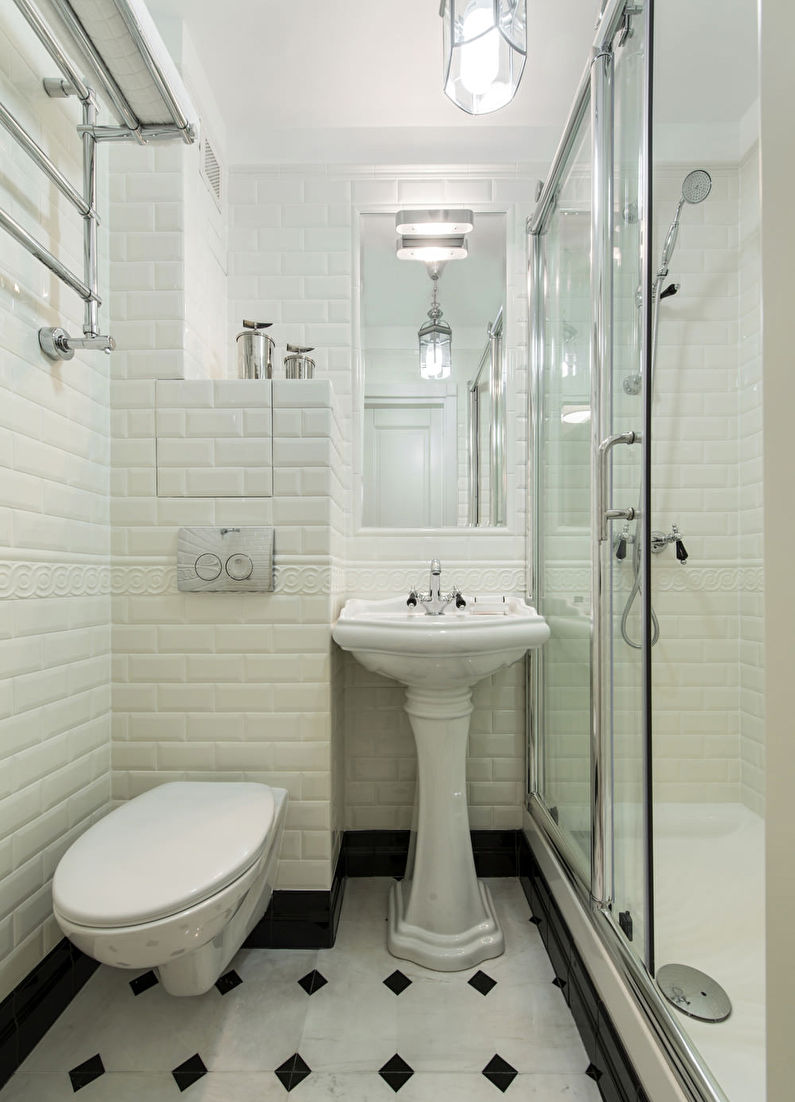 Projekt łazienki 3 mkw. w klasycznym stylu - zdjęcie
