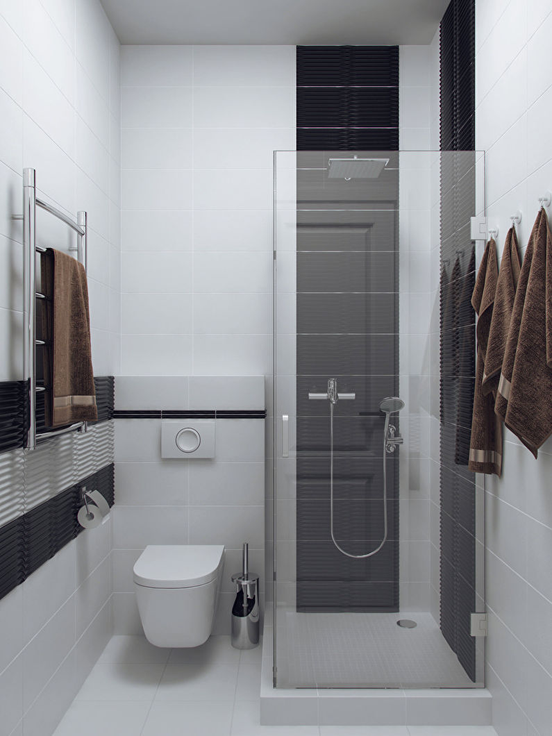 Projekt łazienki 3 mkw. w stylu minimalizmu - foto