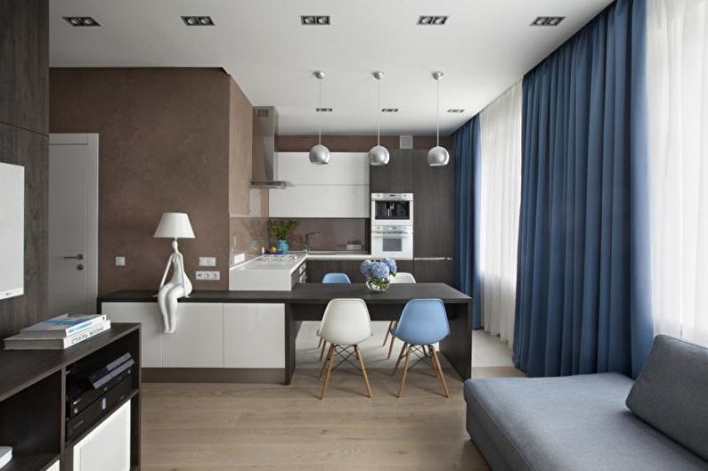 Apartamento pequeno no estilo minimalista - design de interiores