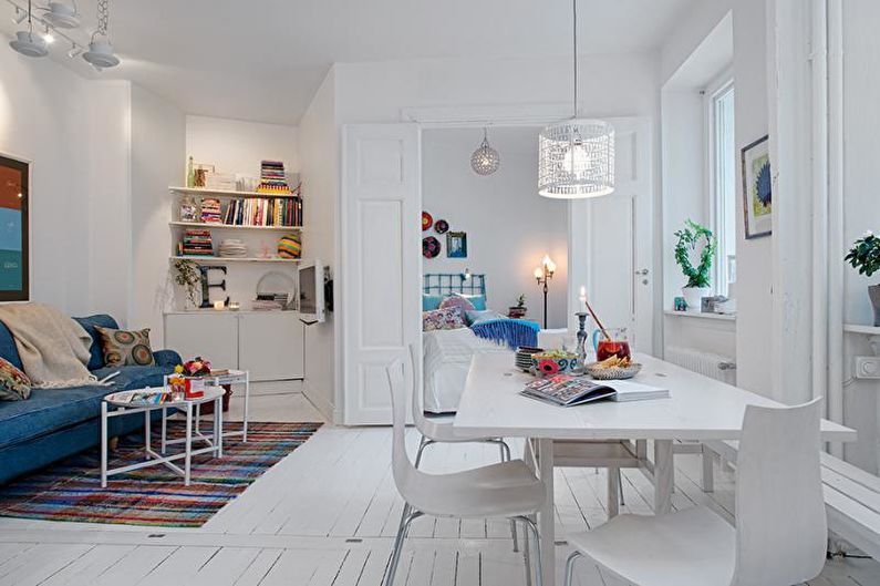 Μικρό διαμέρισμα σκανδιναβικού στιλ - εσωτερική διακόσμηση