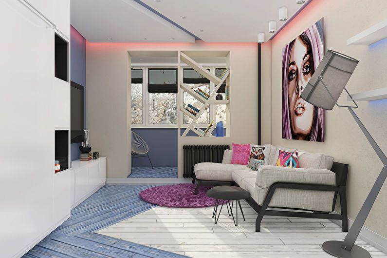 Pop art studio lägenhet design