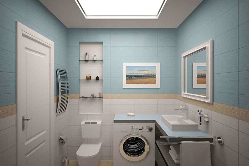 Μπάνιο, WC - Σχεδιασμός διαμερίσματος ενός δωματίου 33 τ.μ.