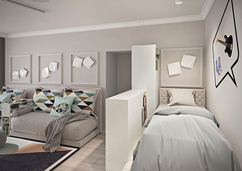Apartamento de um quarto de 40 m² para uma família de três - design de interiores