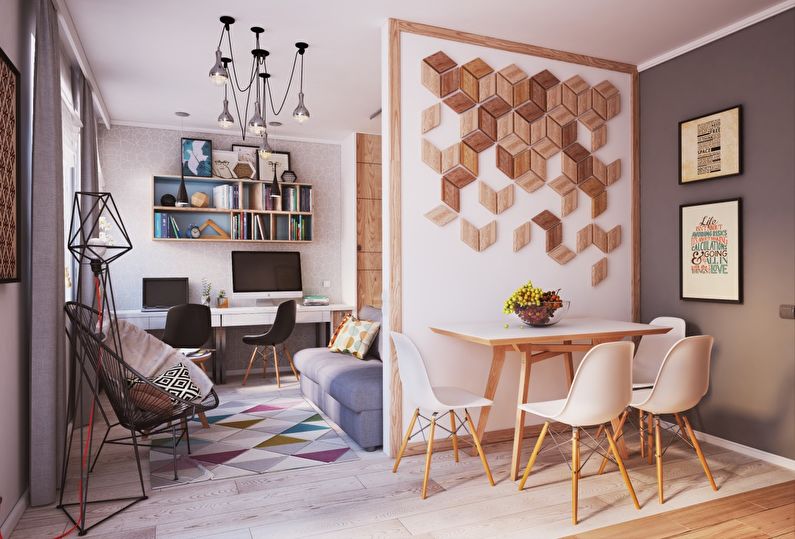 Apartamento estúdio moderno de 40 m² - Design de interiores
