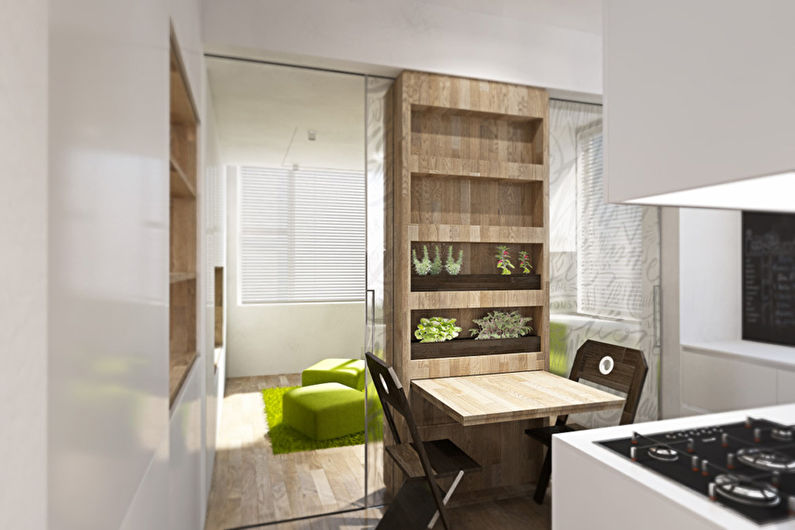 Apartamento transformador de um cômodo com área de 40 m2. - Design de interiores