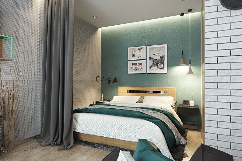 Design elegante de um apartamento de um quarto de 40 m².