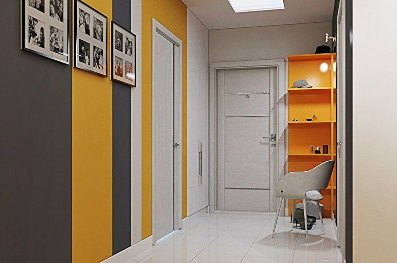 Pomarańczowy korytarz w Chruszczowie - Projektowanie wnętrz