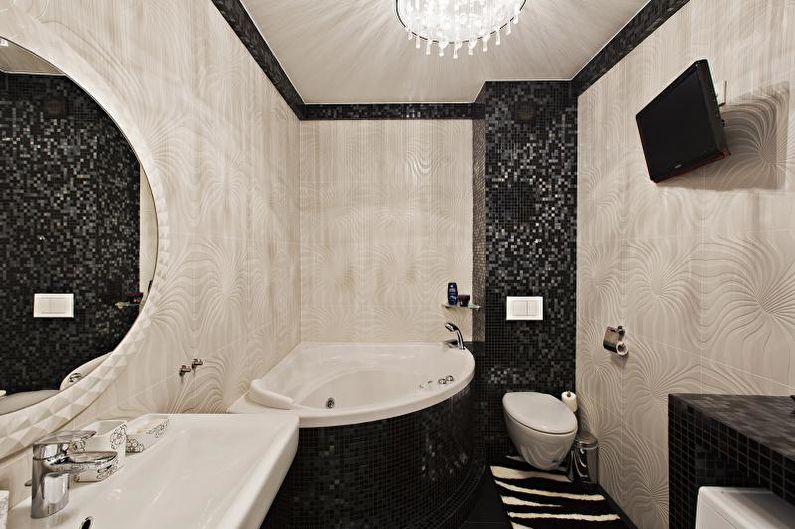 Baño combinado en estilo moderno - Diseño de interiores
