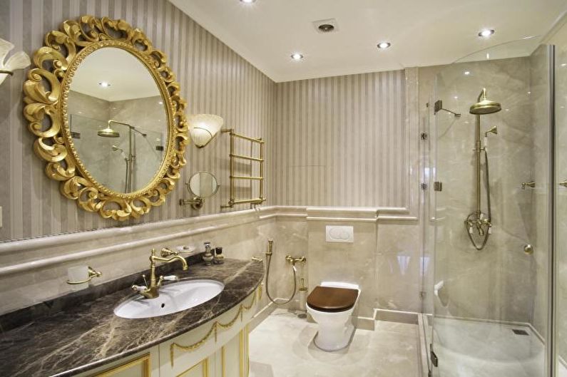 Banheiro combinado em estilo clássico - design de interiores