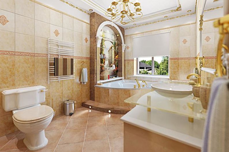 Interiérový dizajn kombinovanej kúpeľne - foto