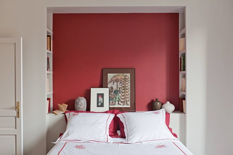 Dormitor roșu 10 mp - amenajări interioare