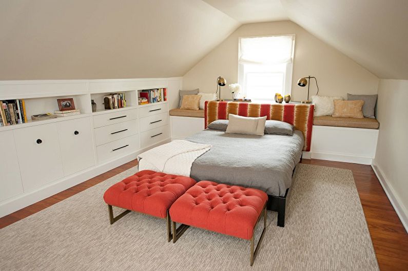 Dormitor portocaliu 10 mp - Design interior