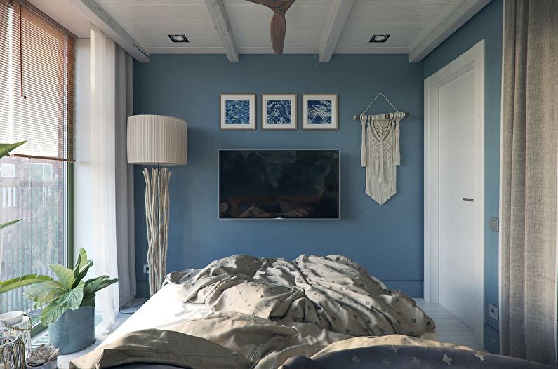 Dormitor albastru 10 mp - Design interior