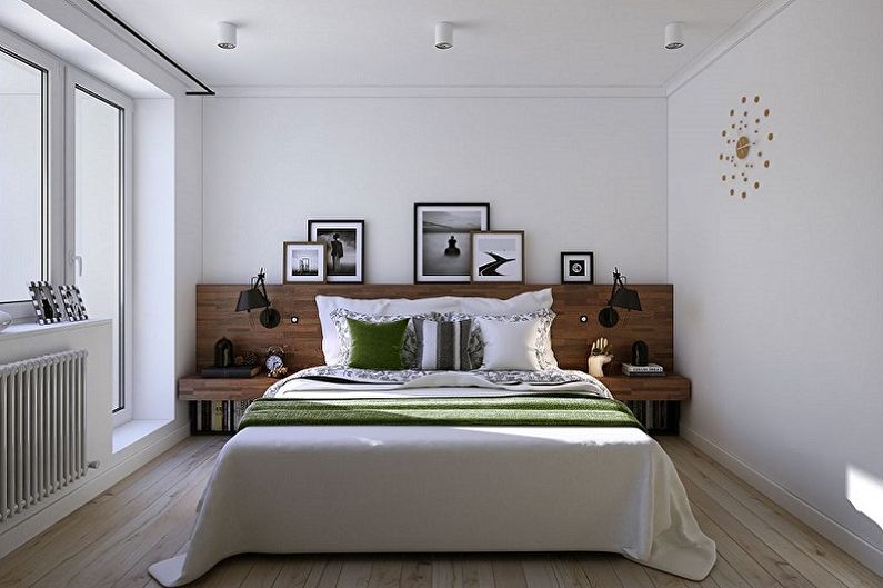 Diseño interior de un dormitorio de 15 metros cuadrados. - Foto