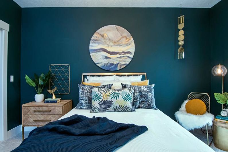 Dormitorio azul verde - Diseño de interiores 2021