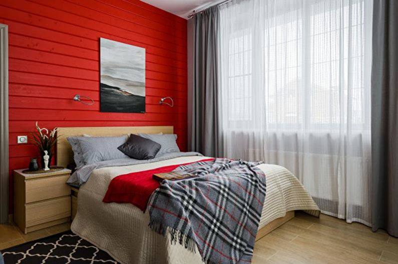 Rdeča spalnica - notranje oblikovanje 2021