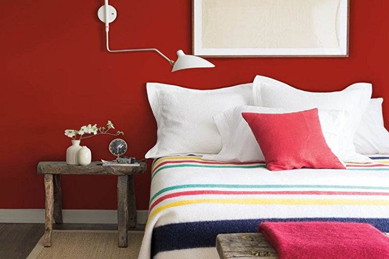 Dormitorio rojo - Diseño de interiores 2021
