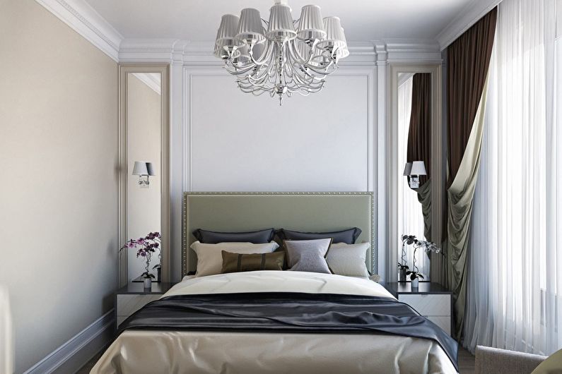 Oblikovanje spalnice 9 m2 v klasičnem slogu