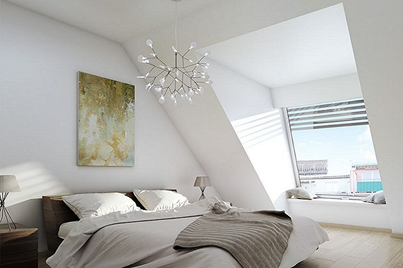 Dormitorio ático minimalista - Diseño de interiores