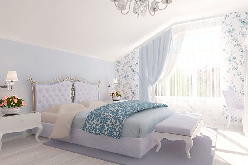 עיצוב חדר שינה בעליית הגג - צבעים