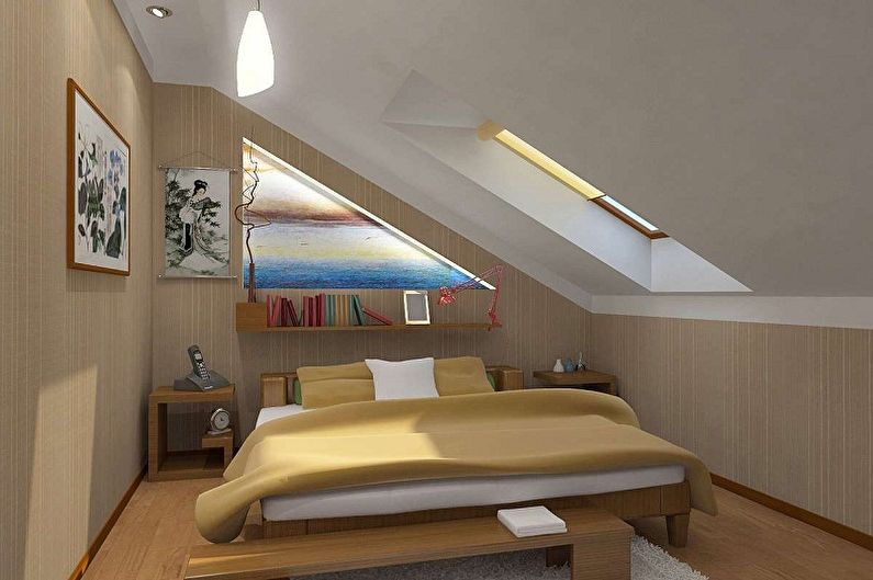 עיצוב חדר שינה בעליית הגג - צבעים