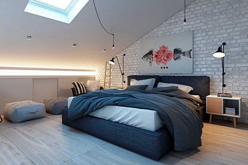 עיצוב חדר שינה בעליית הגג: 85 רעיונות לצילום
