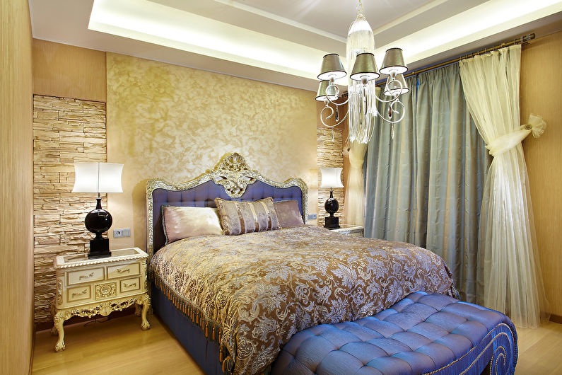 Projekt wnętrza sypialni w stylu klasycznym - zdjęcie