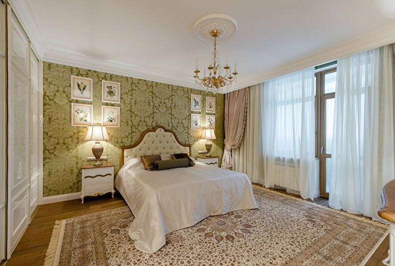 Diseño de interiores de dormitorio en estilo clásico - foto