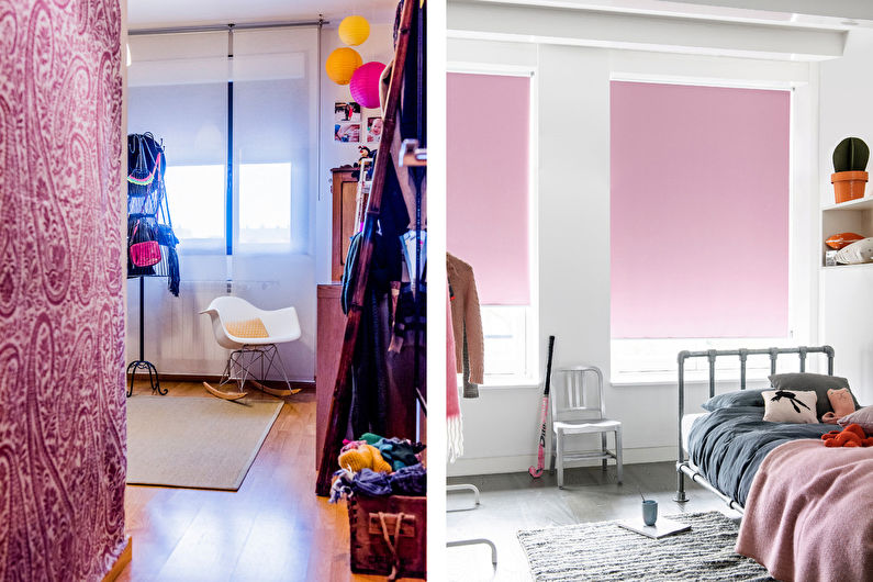 Rosa skandinavisk soverom - interiørdesign