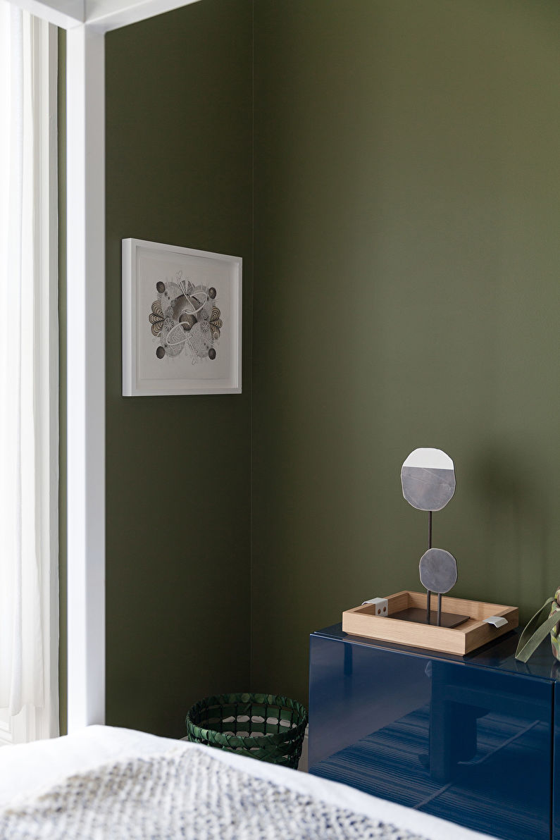 Grønt skandinavisk soverom - interiørdesign