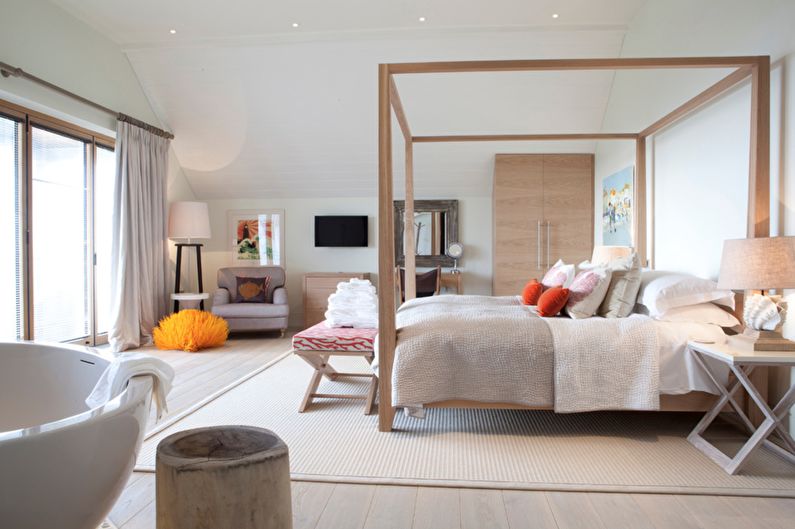 עיצוב חדר שינה בסגנון סקנדינבי - גימור תקרה