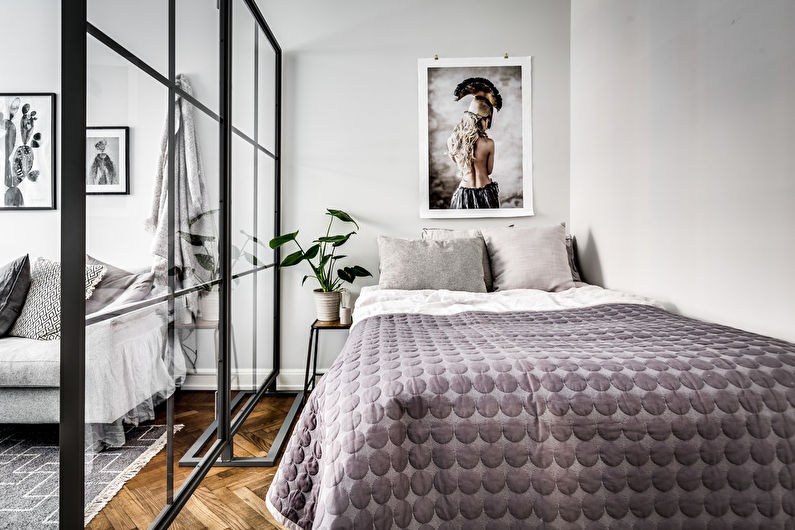 Lite skandinavisk soverom - interiørdesign