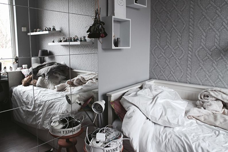 Lite skandinavisk soverom - interiørdesign