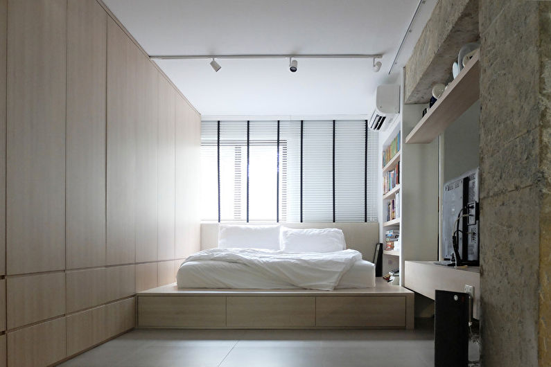 Notranjost spalnice v skandinavskem slogu - fotografija