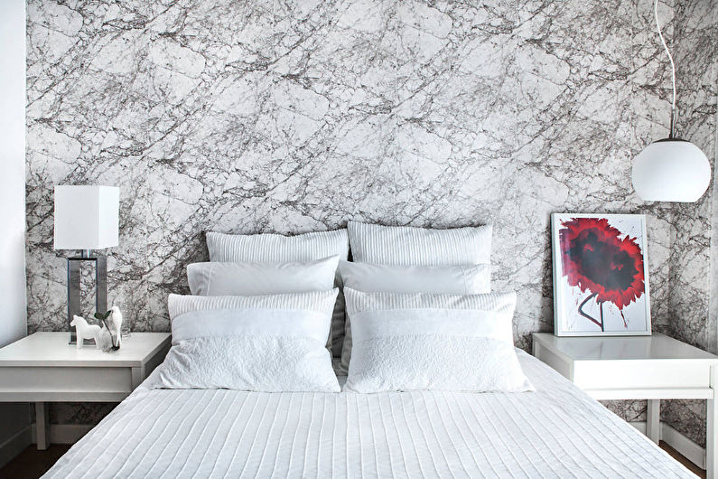 חדר שינה לבן בסגנון מודרני - עיצוב פנים