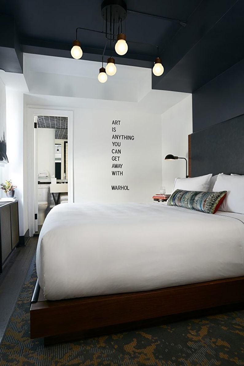 Diseño interior de un dormitorio en estilo moderno - foto