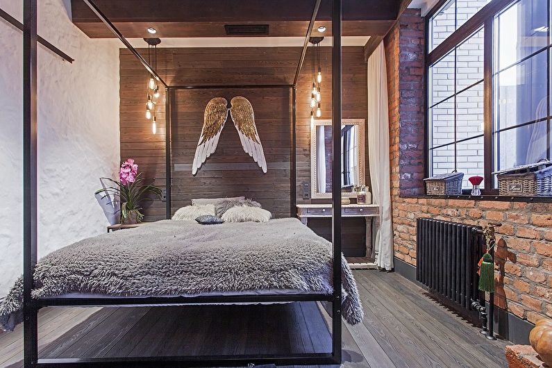 Design dormitor în stil mansardă - Decorațiuni de perete