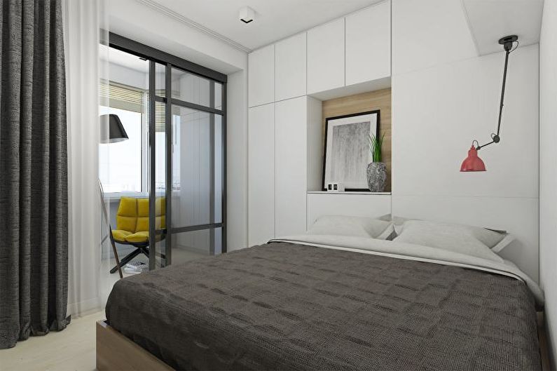 Dormitorio - Diseño de un apartamento de tres habitaciones.