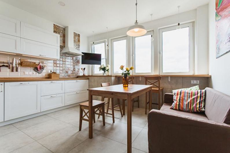 Kjøkken - Design av en treroms leilighet