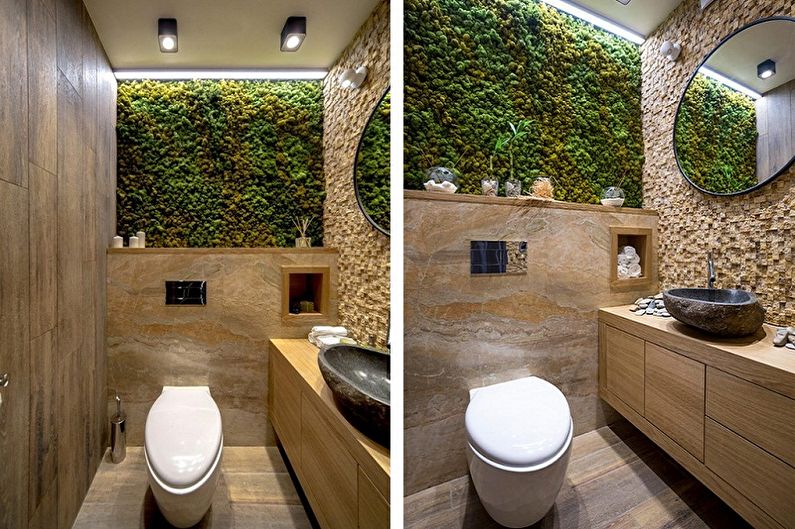 Toaletă în stil ecologic în Hrușciov - Design interior