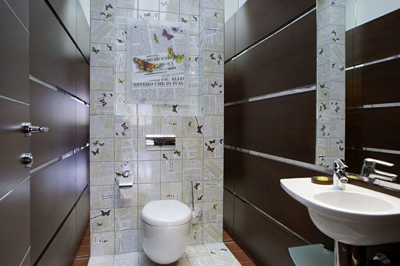 Design interior toaletă în Hrușciov - foto