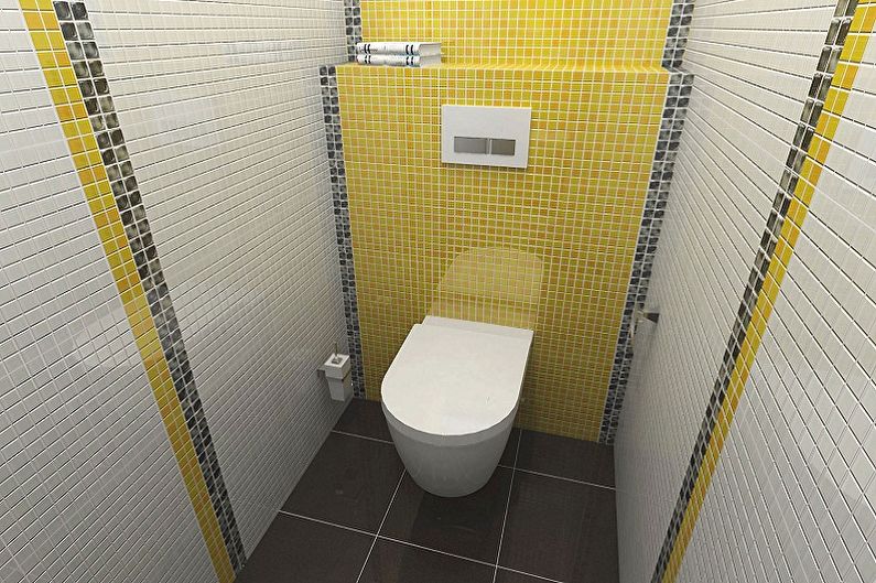 Toalettdesign i Khrusjtsjov - Veggdekorasjon