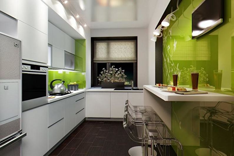 Cozinha estreita em estilo moderno - design de interiores