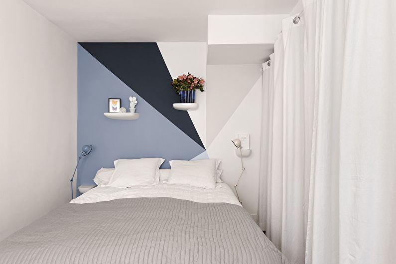 Interiørdesign av et smalt soverom - foto